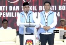 Calon Bupati dan Wakil Bupati Bolmong, nomor dua, Yusra Alhabsyi - Donny Lumenta, di debat publik kedua, Sutan Raja Hotel Kotamobagu, Selasa 5 November 2024. (foto.tangkapan layar/KPU Bolmong)