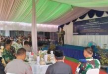 Jajaran Pemkot Kotamobagu hadiri acara Pisah Sambut Karutan Kotamobagu, di halaman utama Rutan Kotamobagu, Jumat 3 Oktober 2025. (foto.yudi/timurexpress.co)