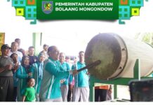 Bupati Bolmong saat membuka BBGRM di Desa Bolaang. (foto.Ist/Diskominfo Bolmong)