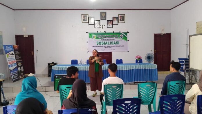 Sosialisasi Pengelolaan persampahan di balali desa moyag todulan.