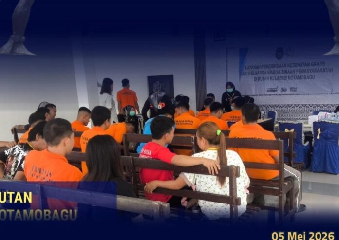 timurexpress.co Rutan Kotamobagu buka layanan pemeriksaan kesehatan gratis, di aula rutan, Senin 4 Mei 2026. (foto.Ist/Rutan Kotamobagu)
