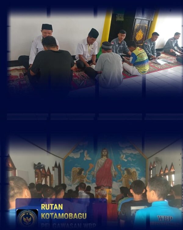 Rutan Kelas IIB Kota Kotamobagu perkuat Pembinaan Kepribadian WBP melalui kegiatan Kerohanian Islam dan Kristen, di lingkungan rutan, Senin 22 Juni 2026. (foto.dok/Rutan Kelas IIB Kota Kotamobagu)