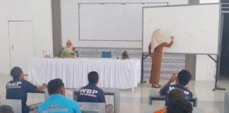 Warga Binaan Rutan Kelas IIB Kotamobagu mulia mengikuti Masa Pengenalan Lingkungan Sekolah (MPLS), di Aula Utama Rutan, Senin 20 Juli 2026. (foto.Ist/Rutan Kotamobagu)